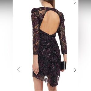 Monique Lhuillier embroidered tulle mini dress, Like New condition, Sz 6